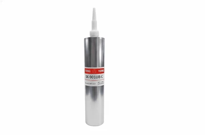 SK-901U8-C solvent-free silicone conformal coating in an aluminum tube with a dispensing nozzle, featuring a red and white product label for automotive PCB protection.